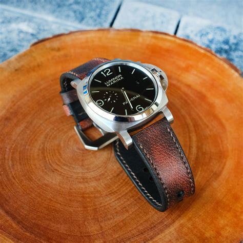 panerai red leather strap|Panerai leather strap for sale.